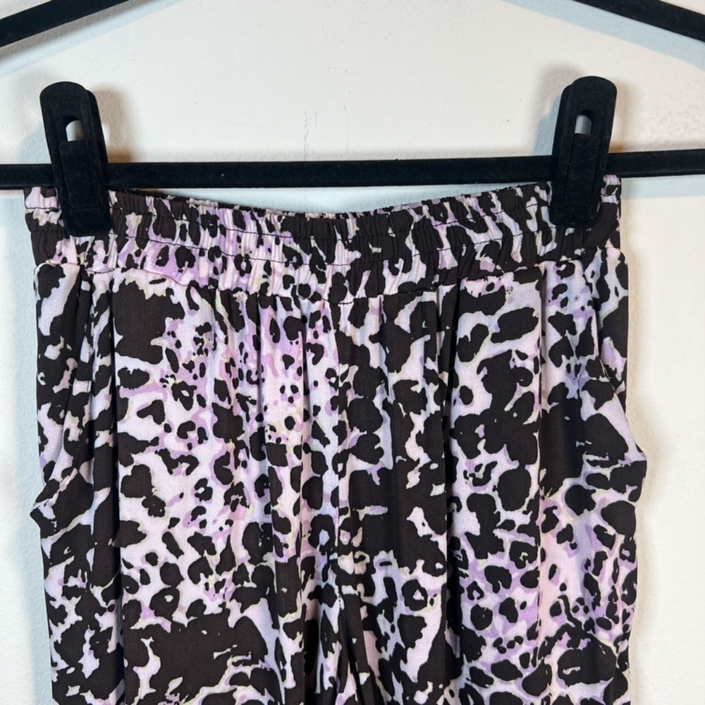 Karina Grimaldi Ivy Print Pant in Montana Animal Print Cuffed Pockets Pull On XS - Picture 2 of 12
